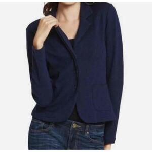 CABI Women’s BreakThrough Knit Button Front Sweater Blazer in Blue-Size Medium